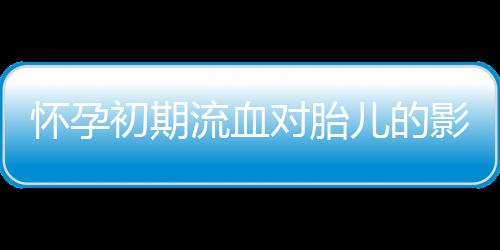 怀孕初期流血对胎儿的影响有哪些